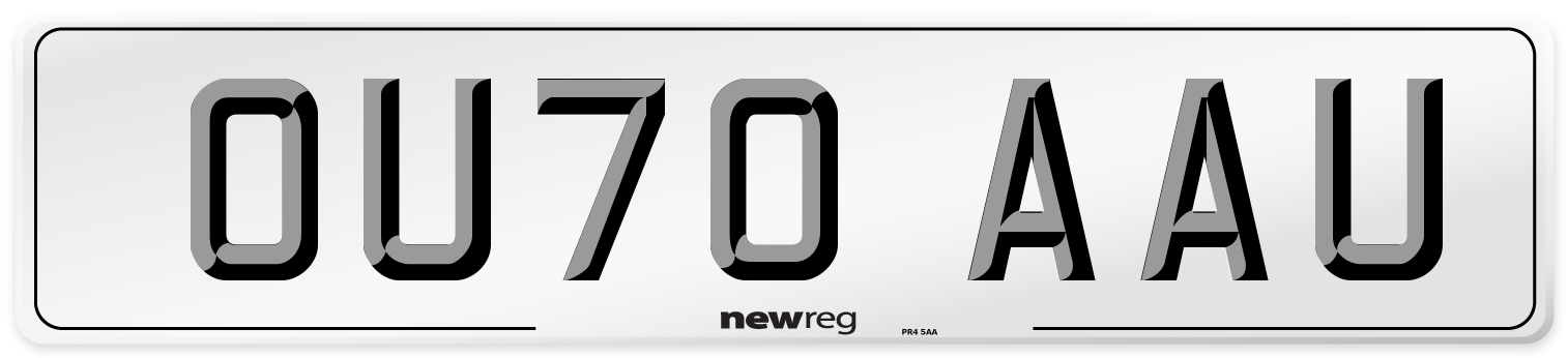 OU70 AAU Number Plate from New Reg